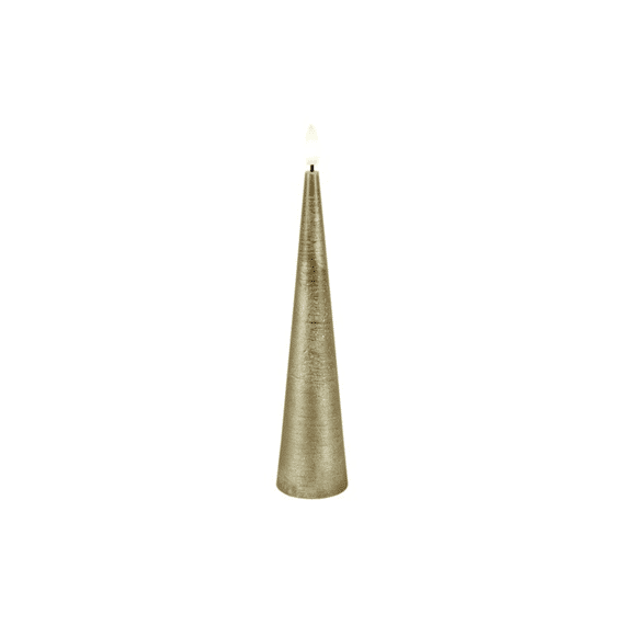 Kegelkaars Ø5cm Led Ko Lyon S Goud L5b5h25cm