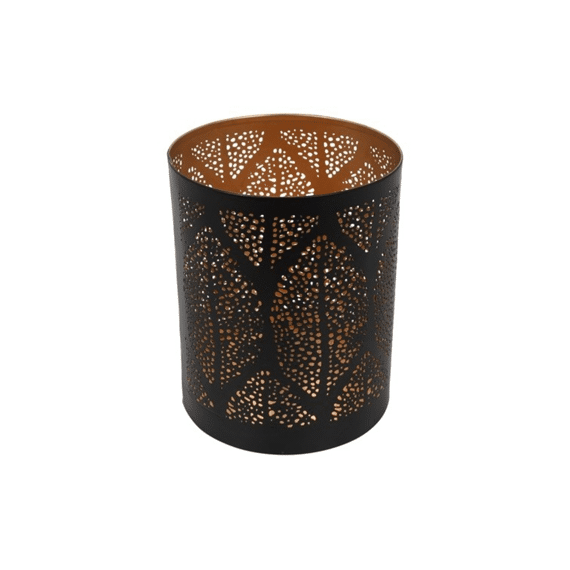 Windlicht Deen M Zwart L10b10h12,5cm