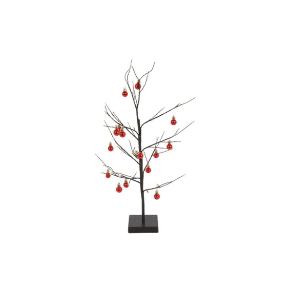 Kerstboom M/verlichting Hubert Led S Zwart/rood L20b20h60cm