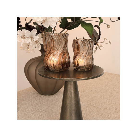 Theelichth Esli S Bruin L8b8h10,5cm