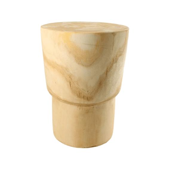 Side Table Round Paulownia Wood 28x28x38cm Natural