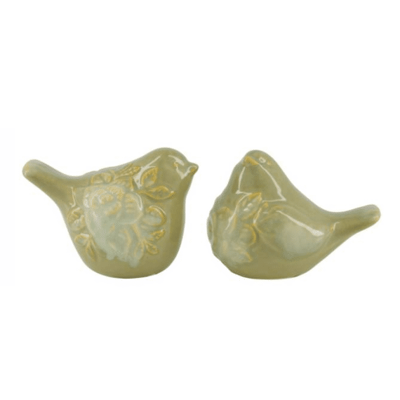 Bird Ceramic 12x7.9x9cm Green Assortiment