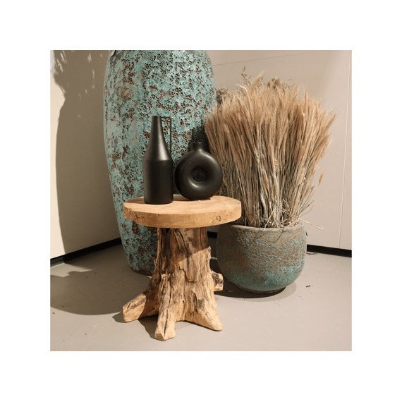 Stool Teak Wood 41x40x25cm Natural
