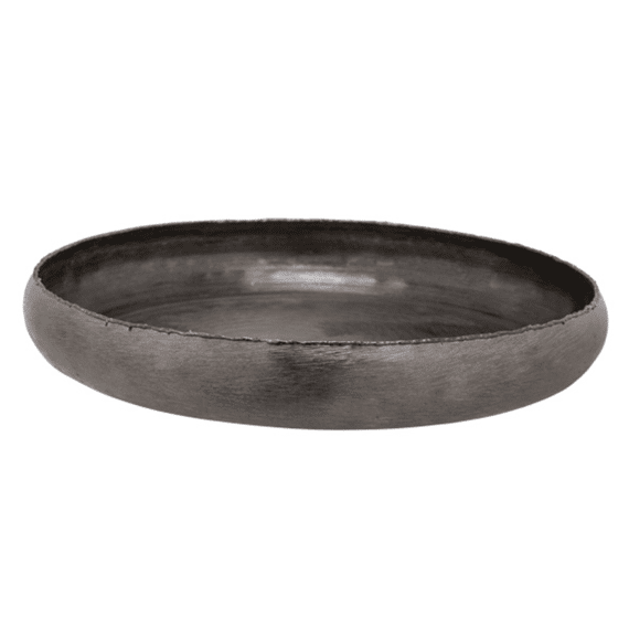 Schaal Brushed Zwart 36,5x36,5xh5,5cm Rond Aluminium