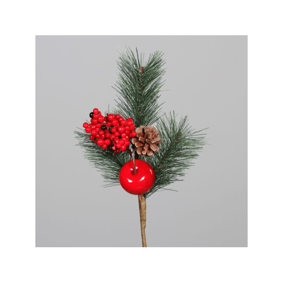 Pines Pick With Apple Berries And Cones 35 Cm