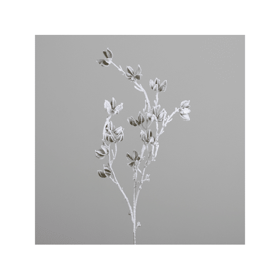 Decorative Cotton Branch With Snow 100 Cm White