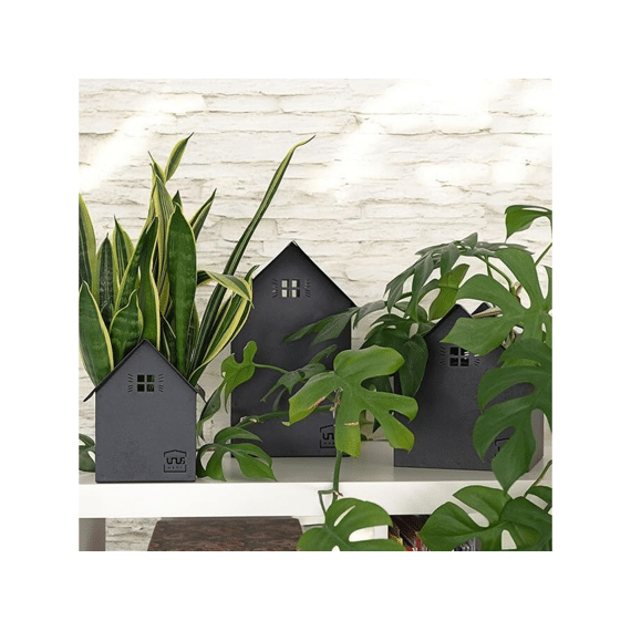 Decorative Metal House Three Colors Assorted Price Per House 24 Cm