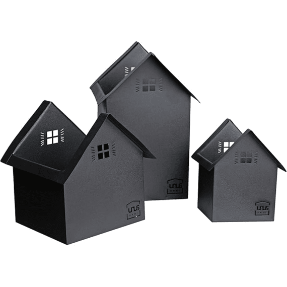 Decorative Metal House Three Colors Assorted Price Per House 24 Cm