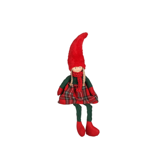 Decoratie Meisje Bungelend Rood - L21xb15xh36/58cm