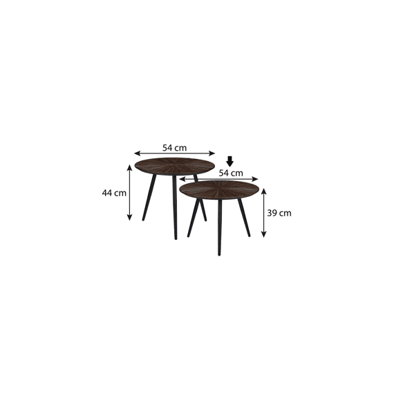 Dane Bijzettafel Bruin - H39xd54cm