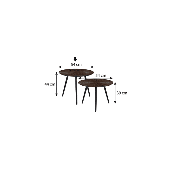 Dane Bijzettafel Bruin - H44xd54cm