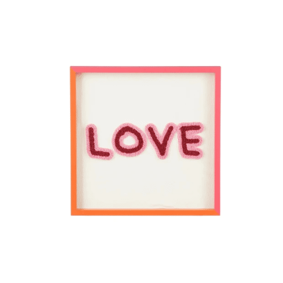 Muurdecoratie Love Rood Fsc Mix - L31,5xb31,5xh2,5cm