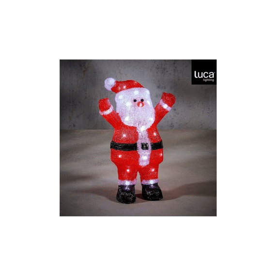 Kerstman Acryl Rood Wit L22xb14,5xh35cm