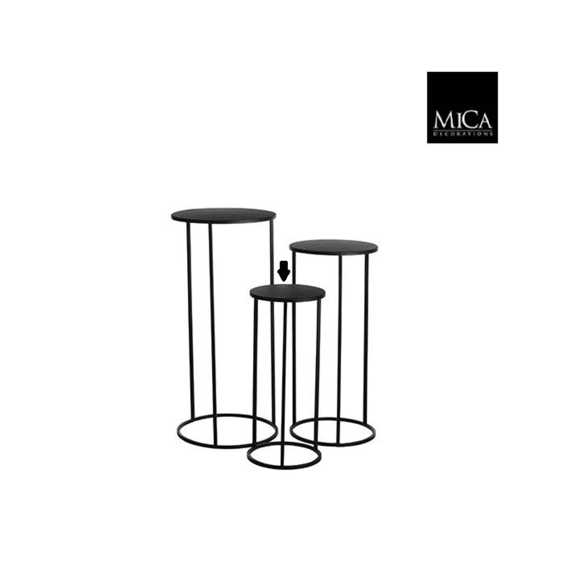 Quinty Bijzettafel Zwart - H50xd22cm