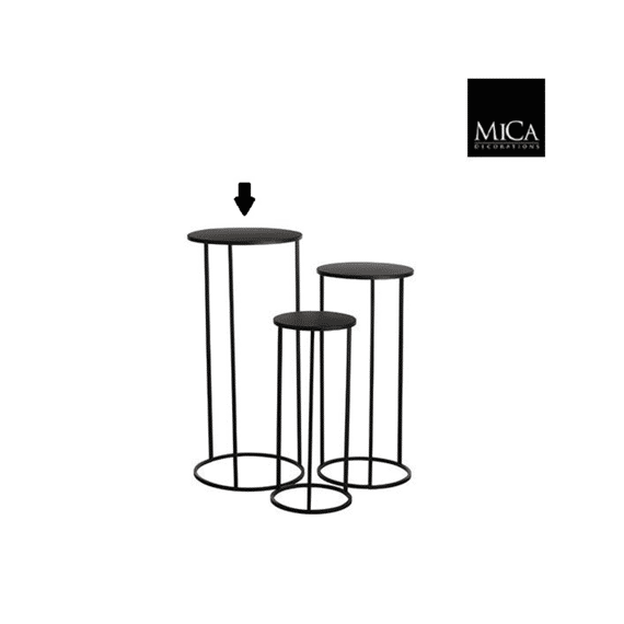 Quinty Bijzettafel Zwart - H70xd32cm