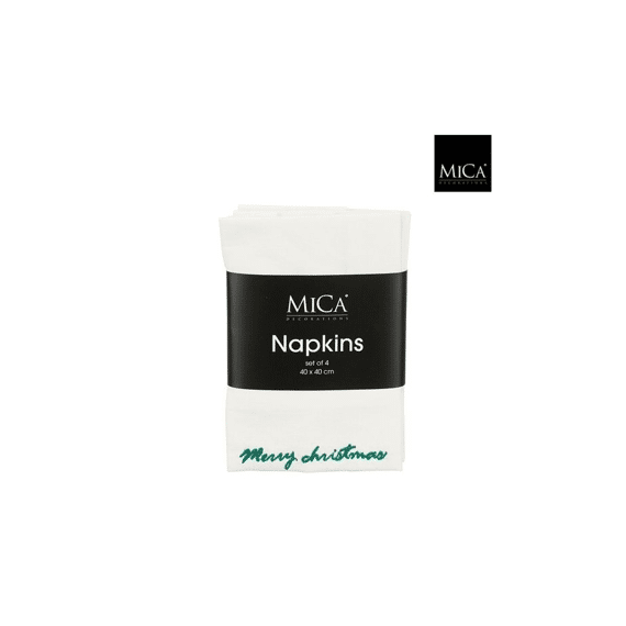 Servet Merry Christmas Off White 4 Stuks - L40xb40cm