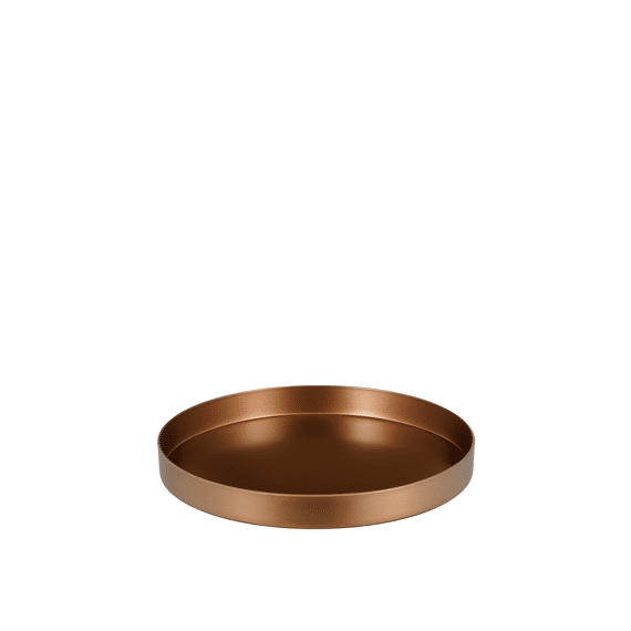 Mila Decoratie Bord Recycled Plastic Brons - H3xd27cm