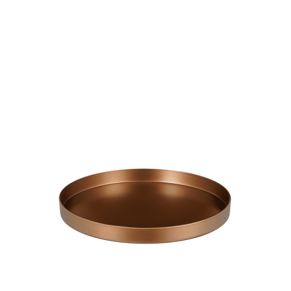 Mila Decoratie Bord Recycled Plastic Brons - H3xd32cm