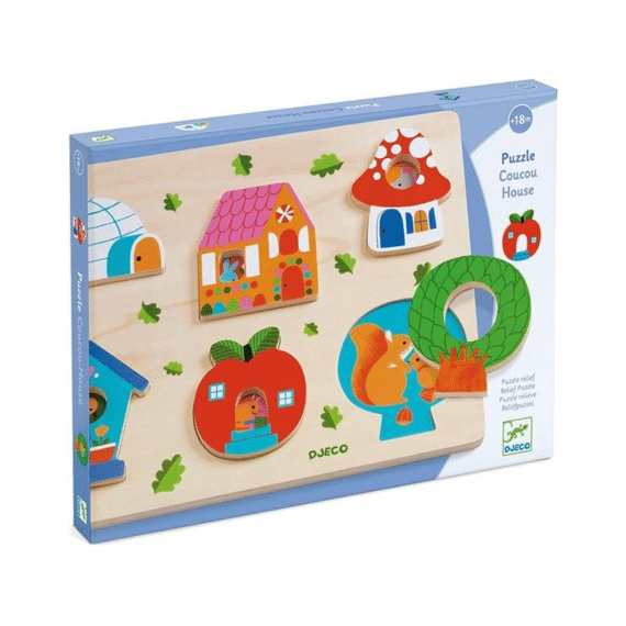 Djeco Inlegpuzzel 6 Huisjes 31x22x2,5cm