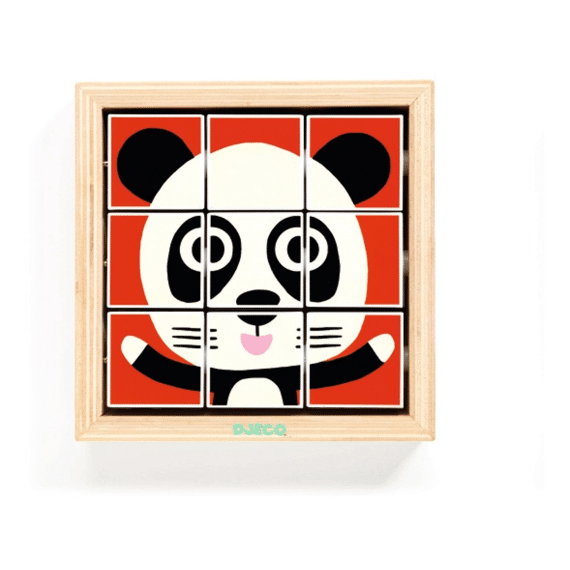 Djeco Blok Draai Puzzel Tournanimo 9 Blokken 13x13x3,5cm
