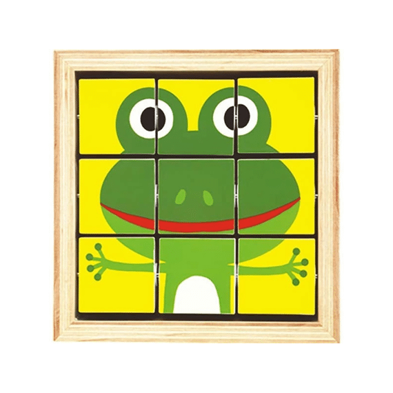 Djeco Blok Draai Puzzel Tournanimo 9 Blokken 13x13x3,5cm