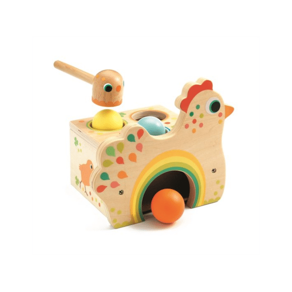 Djeco Tapatou Kip Hamerbank Met Ballen 21,7x18,8x16cm