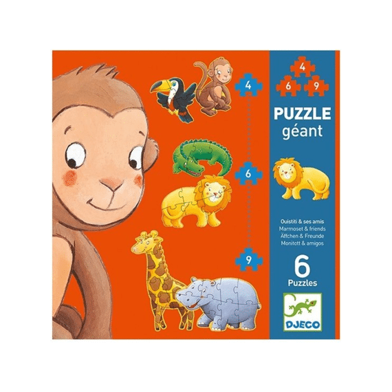 Djeco Puzzel 4-6-9st Ouistiti & Friends