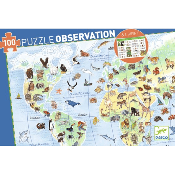 Djeco Puzzel 100st Dieren Van De Wereld