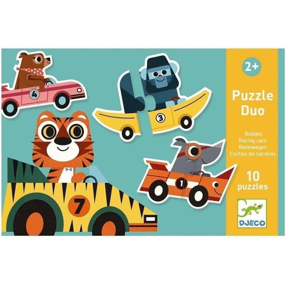 Djeco Puzzel Duo Race Wagens 18x12x6cm