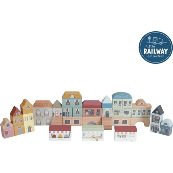 Little Dutch Railway Collection Hout Blokkenset Stad