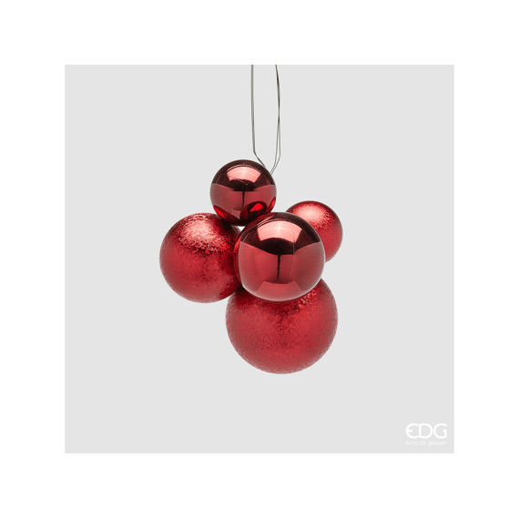 Decoratie Ballen Groovemix Burgundy 5 Stuks