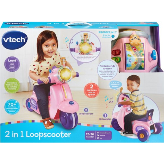 Vtech 572352 2 In 1 Loopscooter Roze