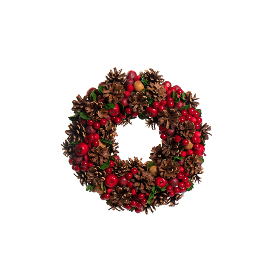 Wreath Apple D30cm Brown/red