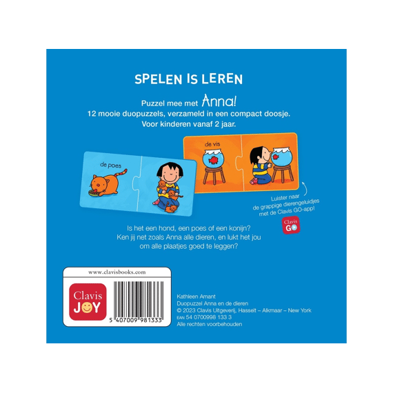 Duopuzzel 12x2st Anna En De Dieren