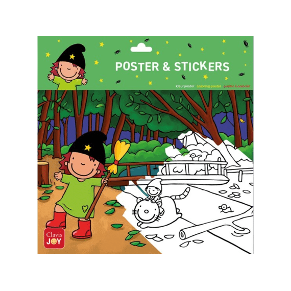 Inkleurposter En Stickers Heksje Mimi In Het Bos