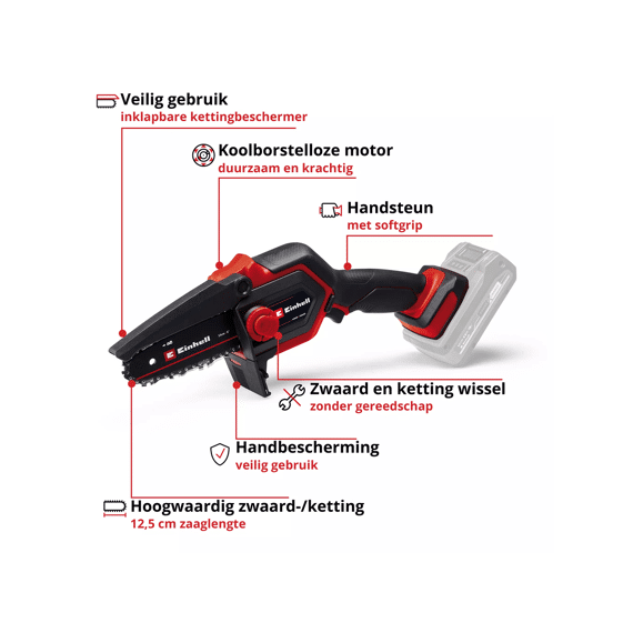 Einhell Kettingzaag Mini Accu Ge-ps 18/25 Li Bl Solo Power X-change