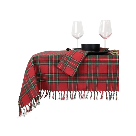 Tafelkleed Xmas Tartan 150x250cm Red