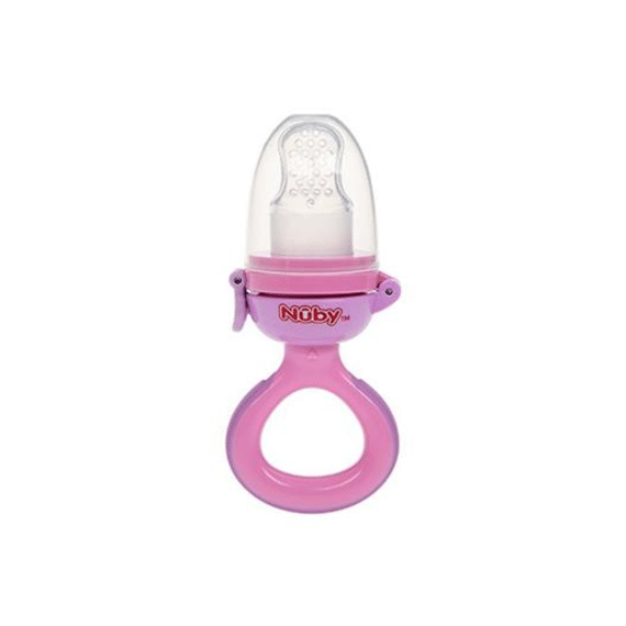 Nuby Sabbelzakje Silicone 6m+ Roze