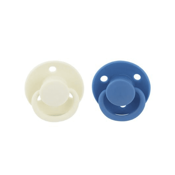 Nuby Fopspeen 6m+ Ronde Kers Wit/Blauw 2-pack