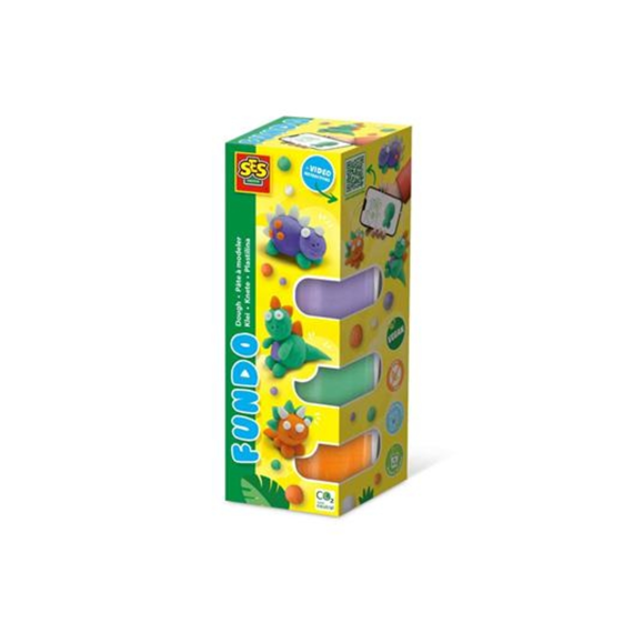SES 00812 FunDo Klei Dino's 3x90g + 1x40g