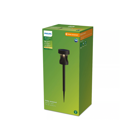 Philips Outdoor Solar Sokkellamp Avery Pd 1.8w 27k Zwart