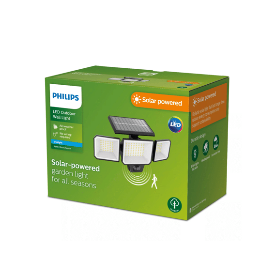 Philips Outdoor Solar Beveiligingslamp Nysil 8.7w Zwart