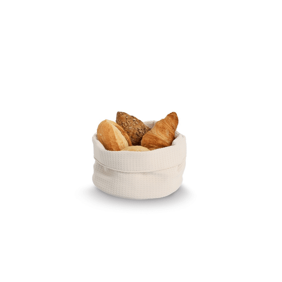 Storage Basket Waffle Fabric 20x12cm Creme