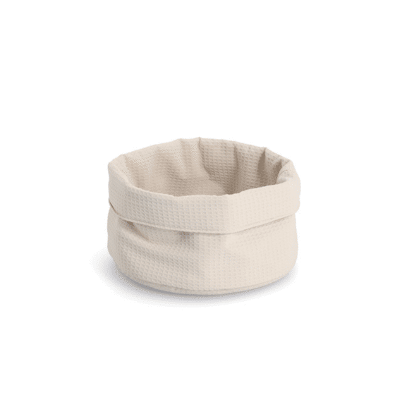Storage Basket Waffle Fabric 25x13cm Creme