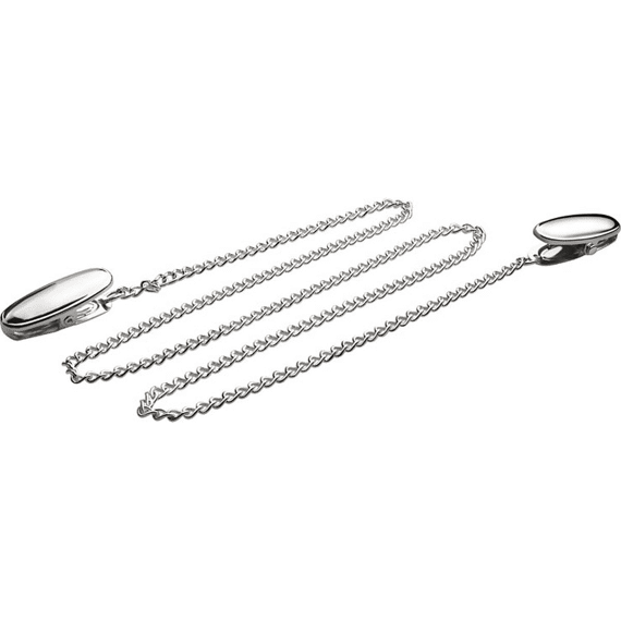 Zilverstad Servetclips met ketting