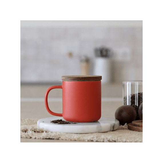 Ogo The and Cafe Outo Theekop met Filter 300ml Paprika
