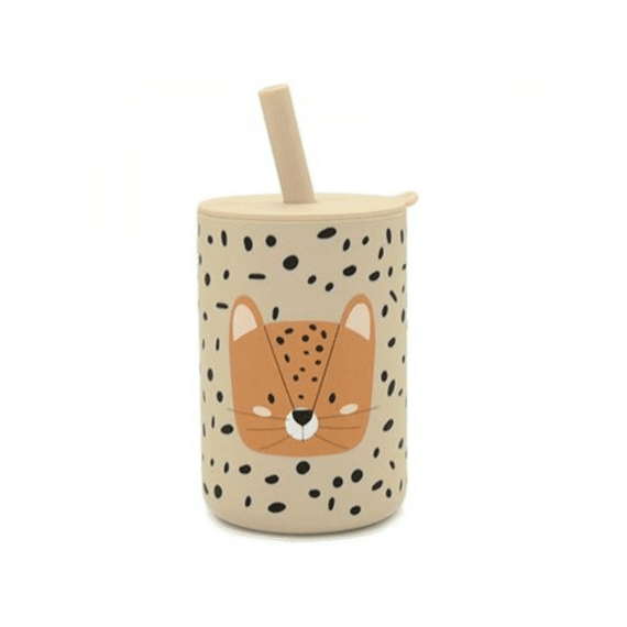 Tryco Straw Cup Silicone Leopard Sand
