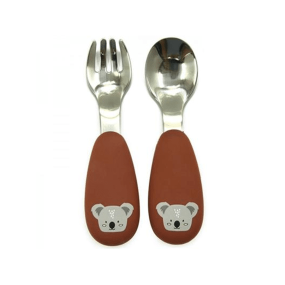 Tryco Vork en Lepel Silicone Koala Dark Rust
