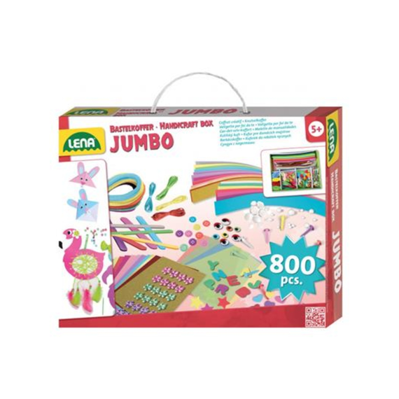 Lena Creatief Jumbo Knutselkoffer Roze 800st Hobbybox