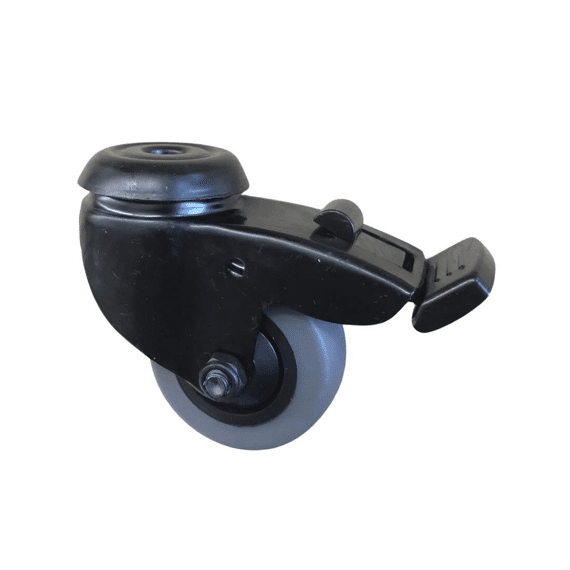 Zwenkwiel Met Rem Centraal Gat Zwarte Gaffel 75 Mm